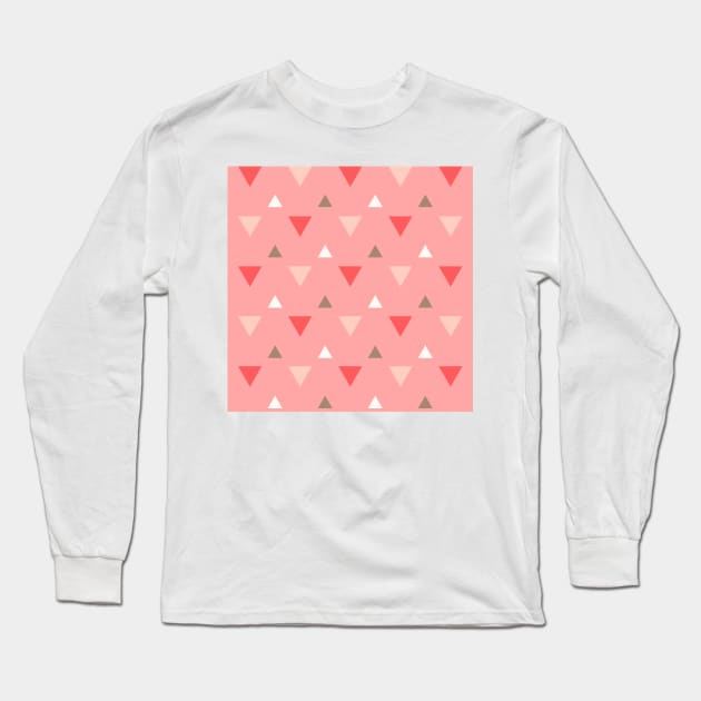 Cute Red Pattern Ethnic Long Sleeve T-Shirt by moonquarius